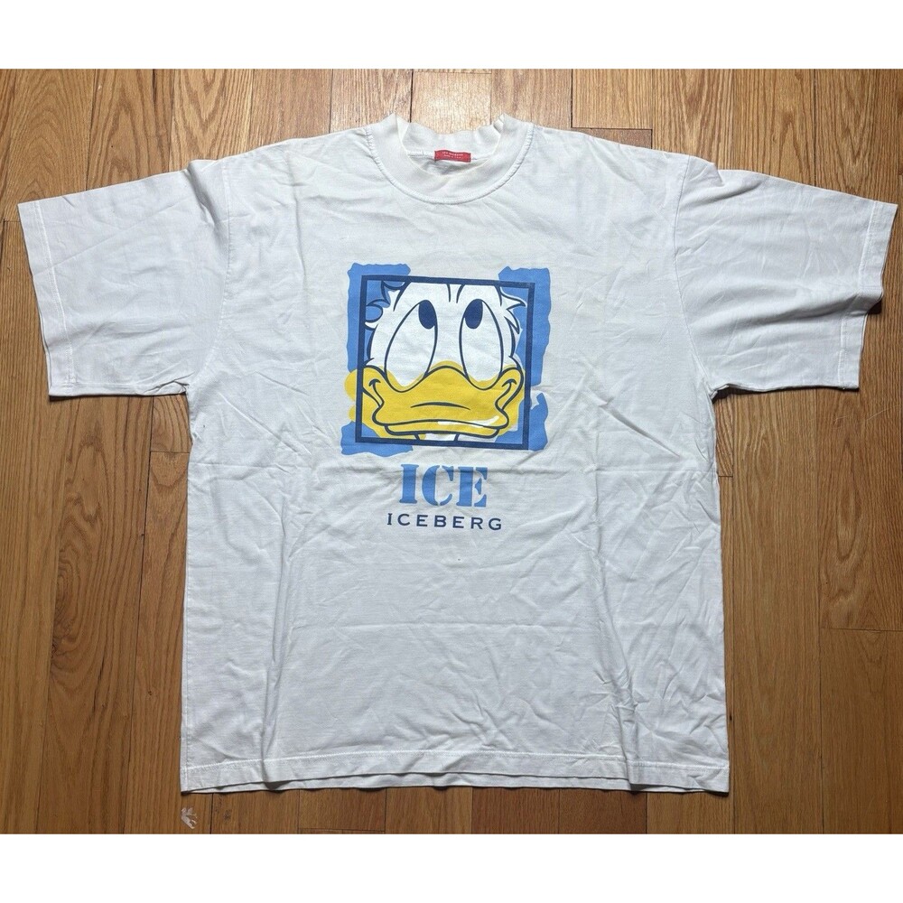 Vintage Donald Duck Iceberg T shirt Made in Italy Mens Size 3X Rare Double Side